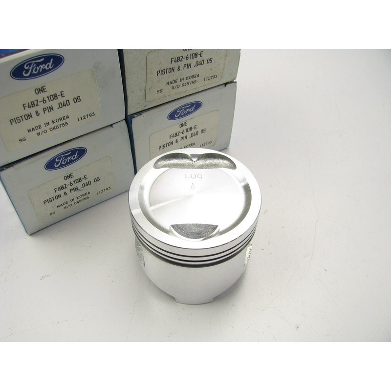 (4) NEW GENUINE OEM Ford F4BZ-6108-E Pistons - 1988-1997 Ford 1.3L - 0.040'' OVER