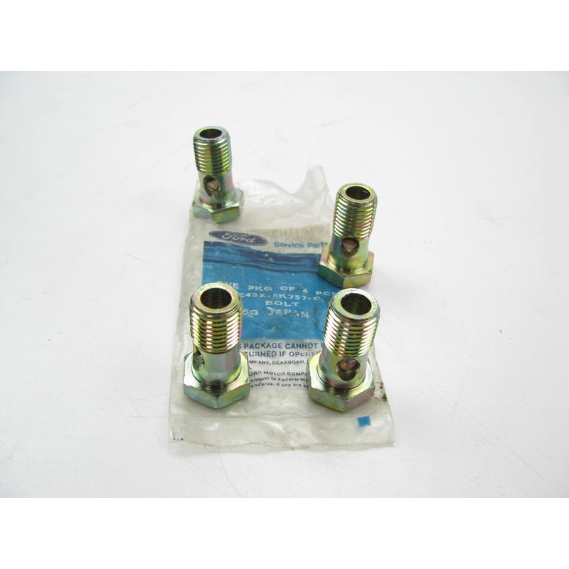 (4) NEW OEM 1984-1985 Ford 2.0L DIESEL Escort Oil Supply Tube Connector Bolts