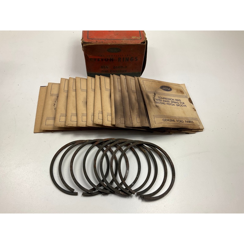 NOS - OEM Ford 81A-6149-J Engine Piston Rings .040'' 1932-1942 Flathead V8 90HP