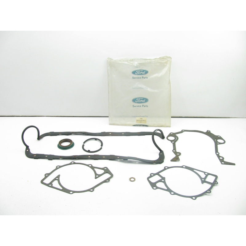 New OEM Ford E9TZ-6E078-C Lower Engine Crankcase Cover Gasket Set 89-93 7.5L V8