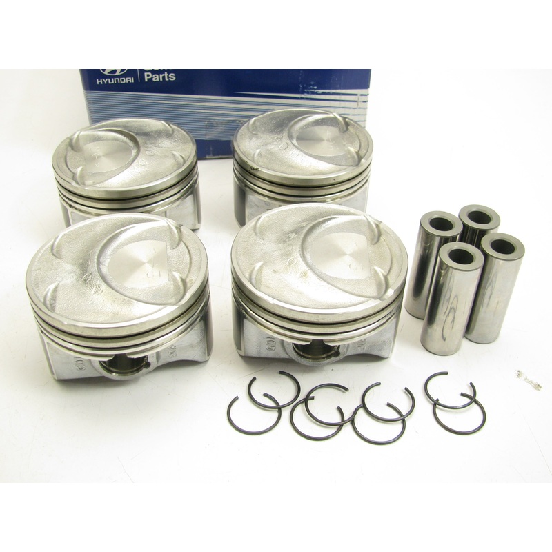 (4) NEW - OEM 234102G400 Engine Pistons STD W/ Pins For 2011-13 Hyundai 2.0L I4