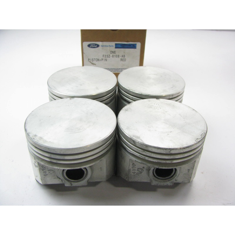 (4) NEW - OEM Ford F23Z-6108-AB Engine Piston STD 1984-1994 Tempo & Topaz 2.3L