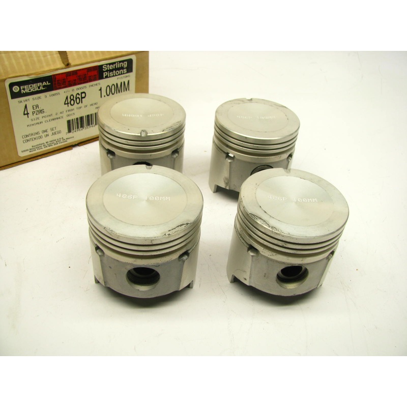 (4) Federal Mogul 486P-100MM Engine Piston 1.00mm 1977-1978 Mazda 1.8L-L4