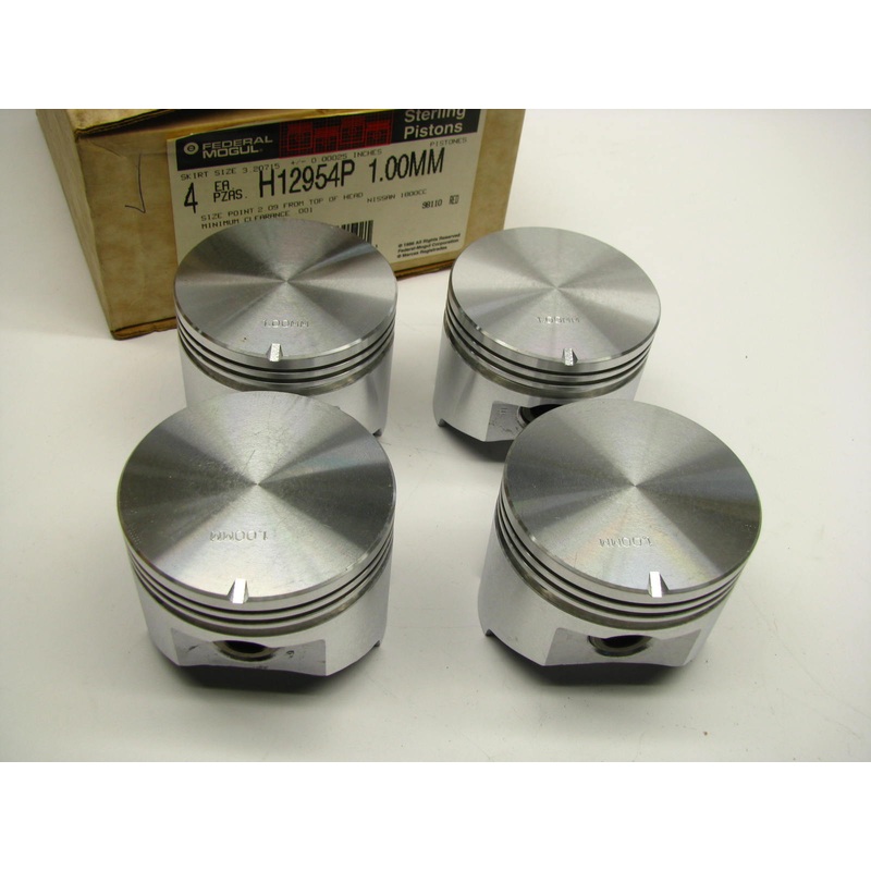 (4) Federal Mogul H12954P Engine Pistons 1.00mm For 1978-1991 Nissan 1.8L J18