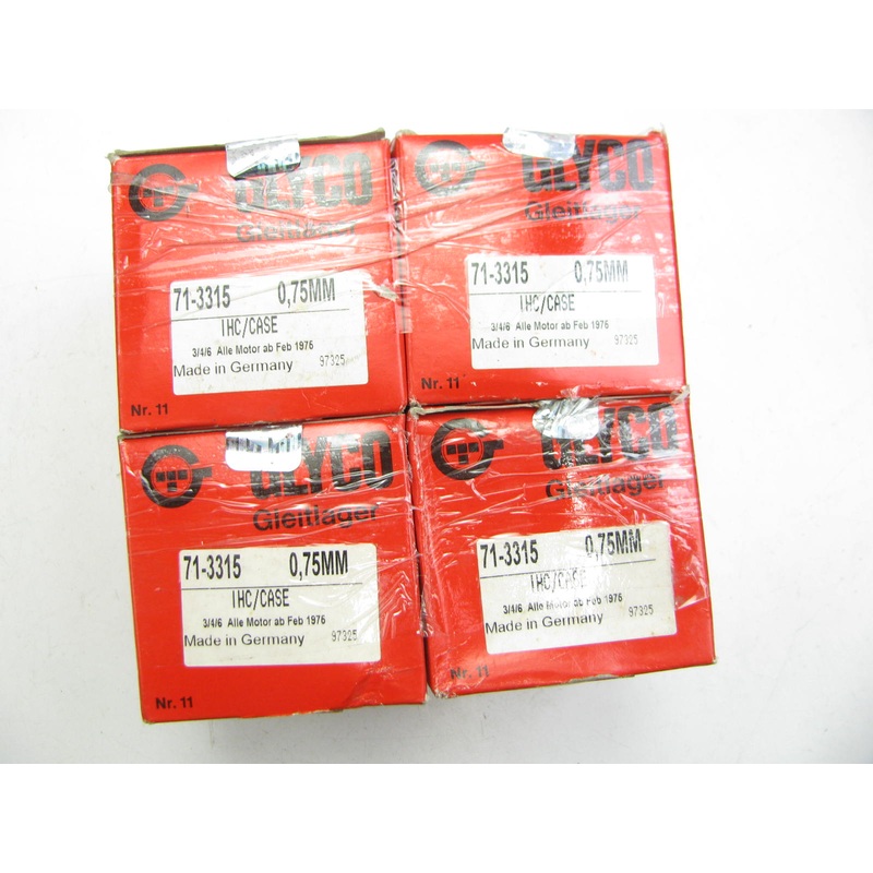 (4) Glyco 71-3315  Connecting Rod Bearings .75mm For IHC D155 D206