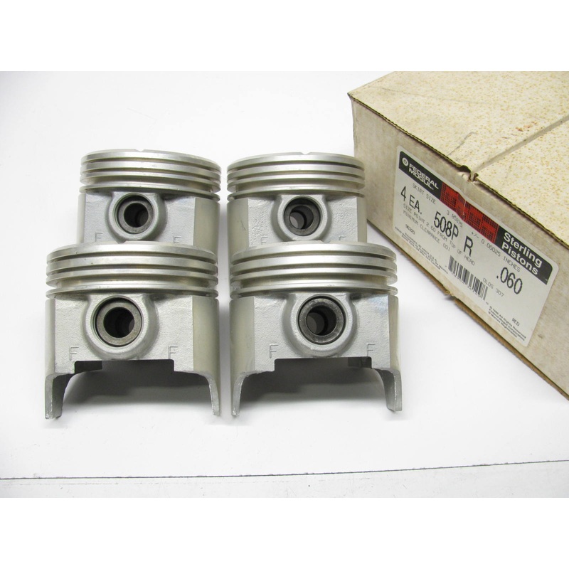 (4) Federal 508PR-060 Right Bank Engine Piston .060'' 1985-1990 Oldsmobile 307-V8