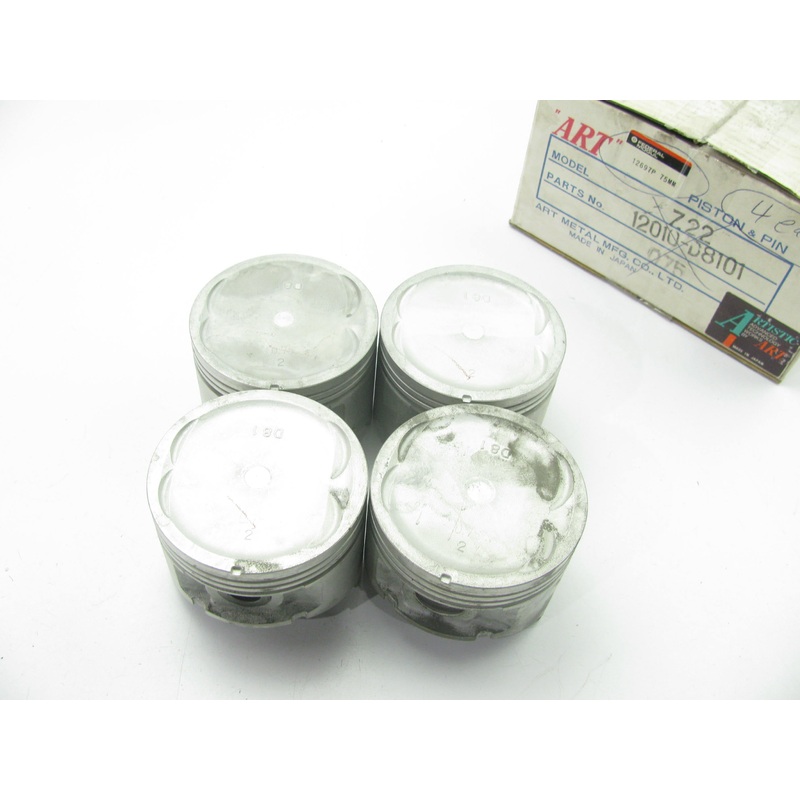 (4) Federal Mogul 12697P-75MM Engine Piston .75mm For 1981-1988 Nissan Z22 2.2L