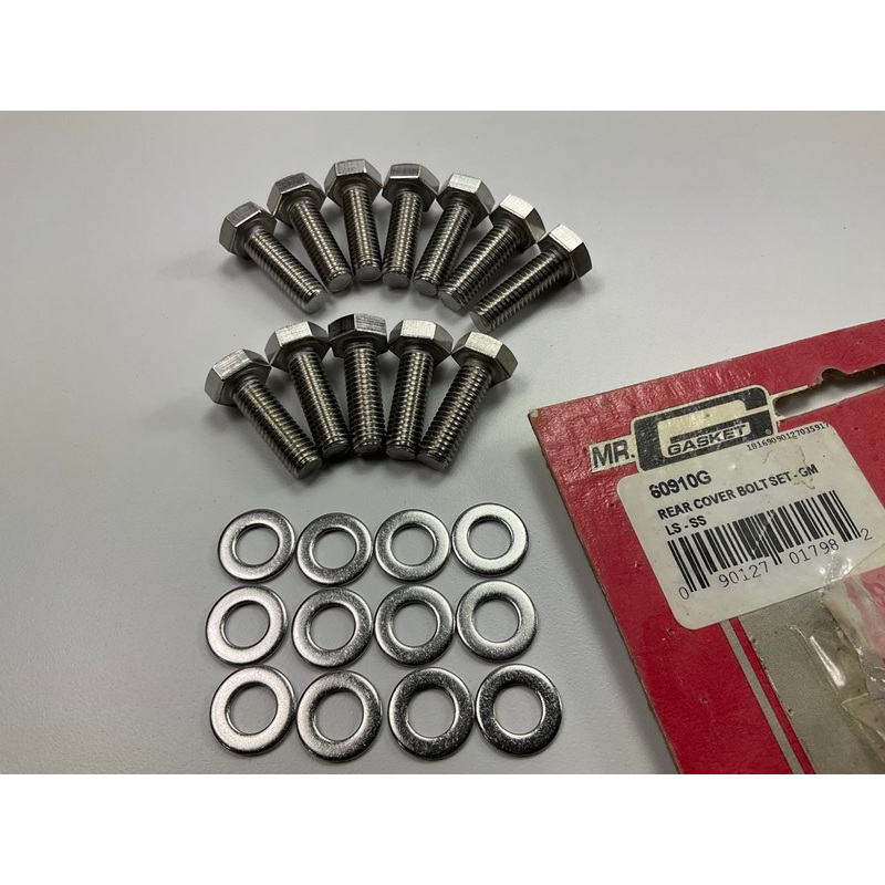 Mr. Gasket 60910G Rear Engine Block Cover Bolt Set - Stainless Steel