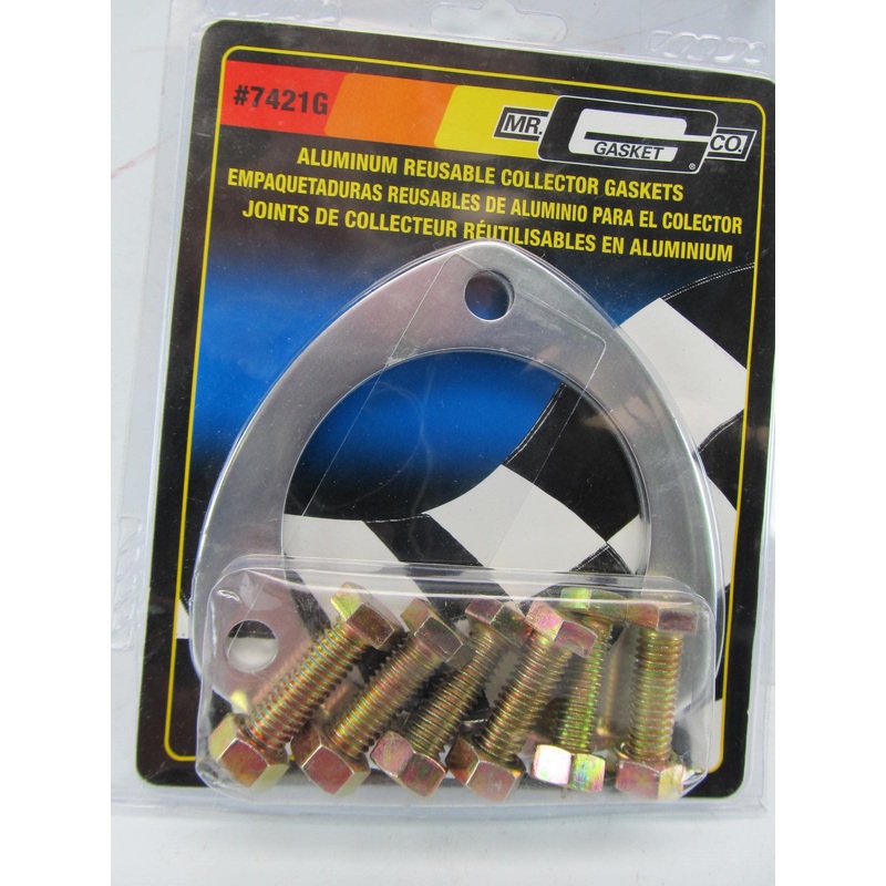 Mr Gasket 7421G 3'' Aluminum Exhaust Collector Flange Gasket Set With Bolts