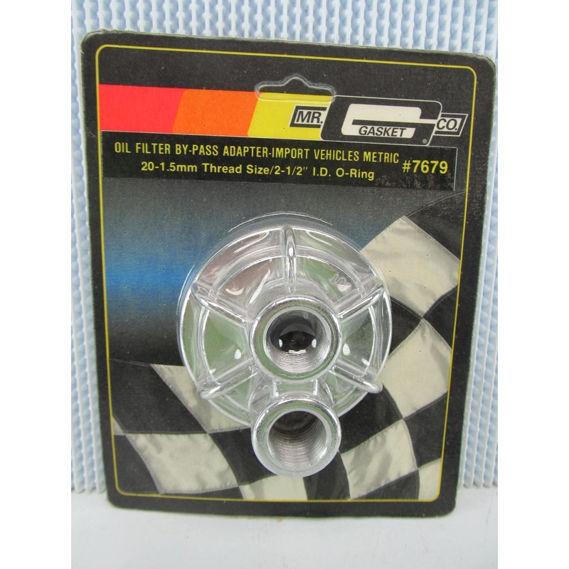 Mr Gasket 7679 Oil Filter Bypass Metric Adapter Plate, 20mm X 1.5 Thread Size