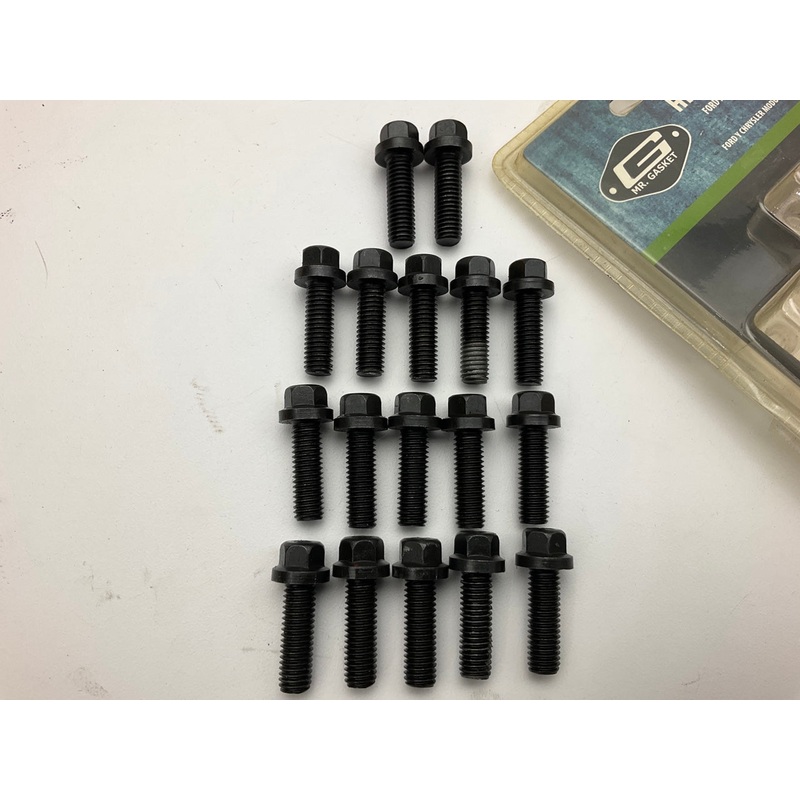 Mr. Gasket 970G Header Bolts - M8-1.25 X 25MM Hex Head - Black Oxide