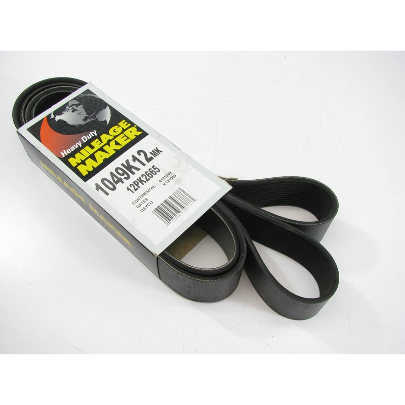 Mileage Maker 1049K12 Serpentine Belt - 1.647 X 105.50'' - 12 Ribs