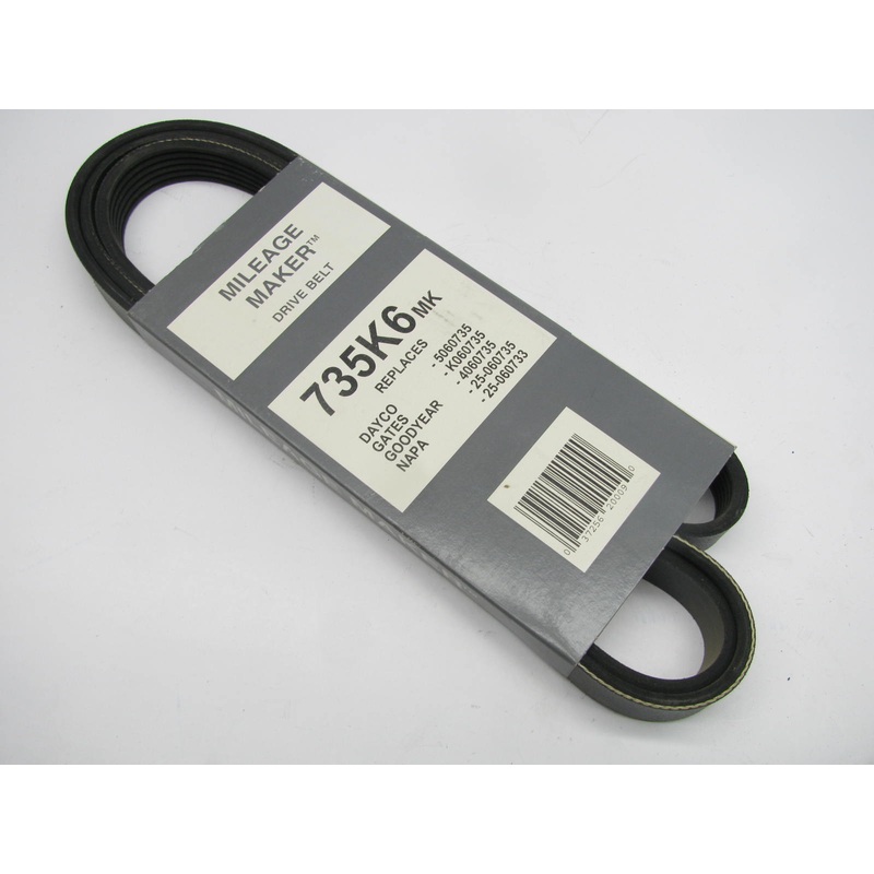 Mileage Maker 735K6MK Serpentine Belt - 0.84'' X 74.00'' - 6 Ribs
