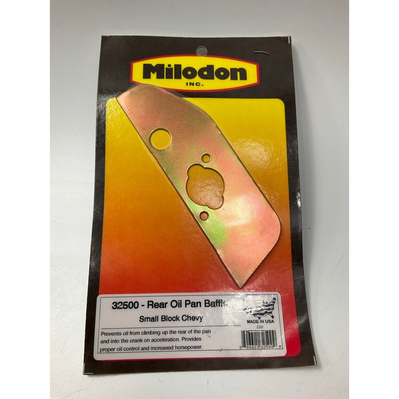 Milodon 32500 Gold Zinc Plated Rear Baffle Oil Pan For Small Block Chevy