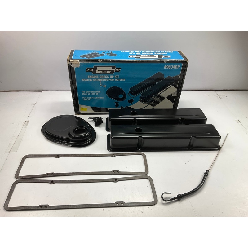 MISSING PARTS - Actual Item Shown - Mr Gasket 9834B Black Engine Dress Up Kit