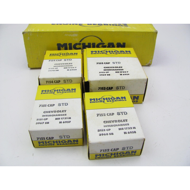 Michigan 860P Main Bearings STD 1956-63 Chevrolet Pontiac 230 235 236 261 270 L6