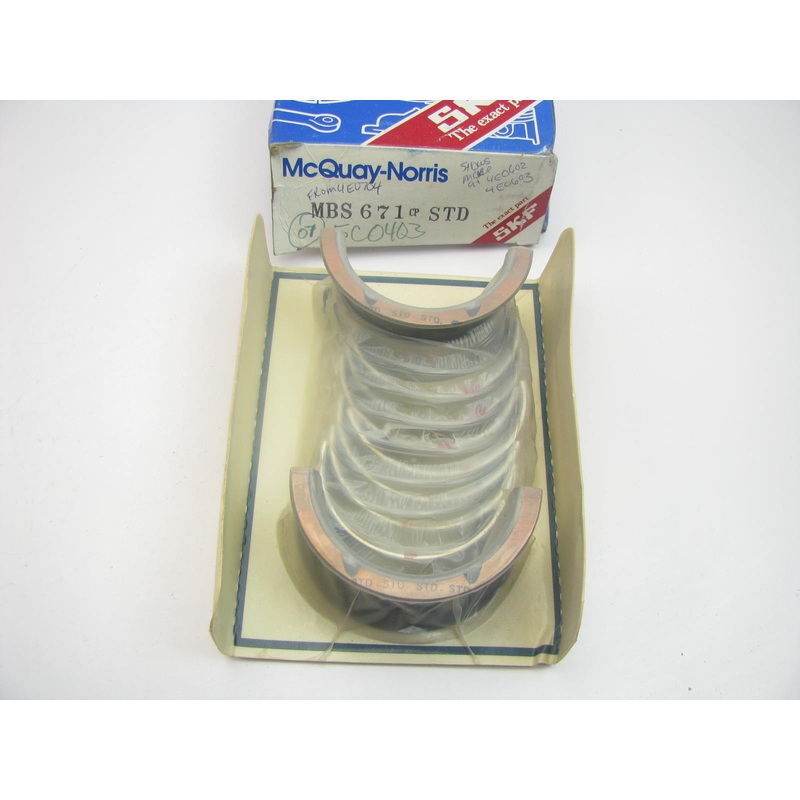 Mcquay-norris MBS671CP Main Bearings STD 1970-1980 GM 350 400 454 455 V8 SBC