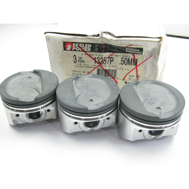 (3) Power 13257P-50MM LEFT BANK Piston .50mm For 1988-1991 Toyota 3.0L-V6
