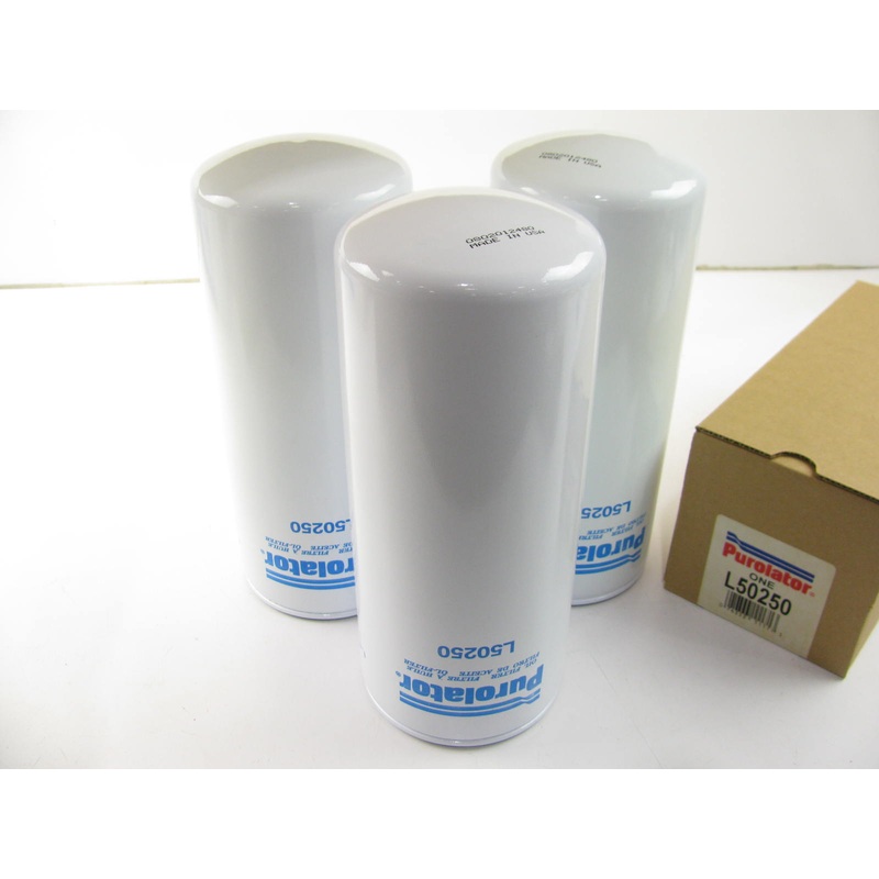 (3) Purolator L50250 Oil Filters For John Deere, Cummins, Detroit Diesel