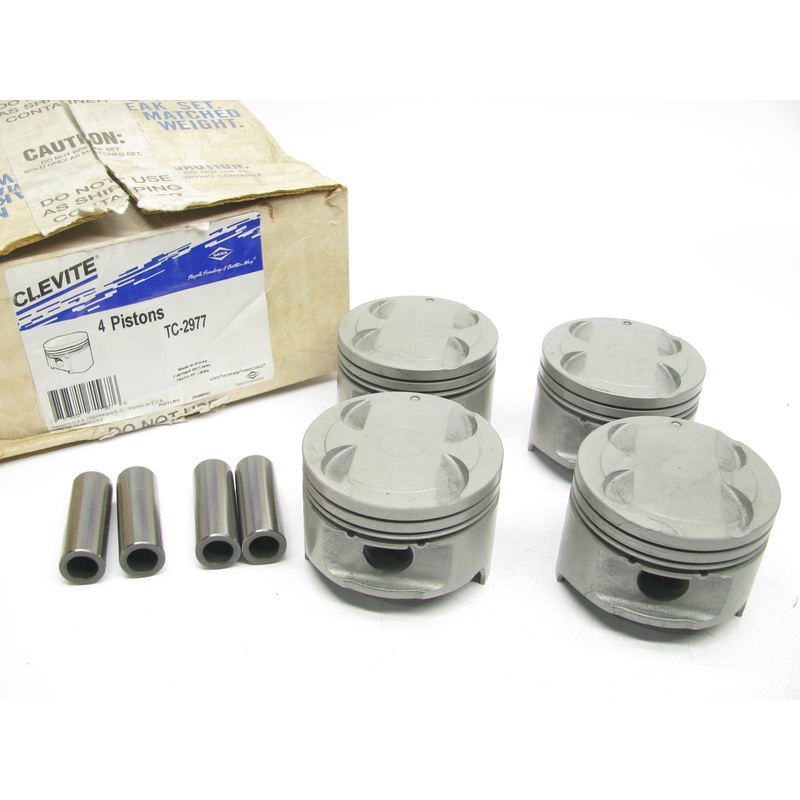 (4) Clevite 77 TC-2977 Engine Piston STD For 1991-1996 Escort & Tracer 1.8L-L4