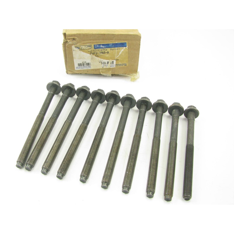 (10) NEW - OEM Ford E4FZ-6065-A Engine Cylinder Head Bolts