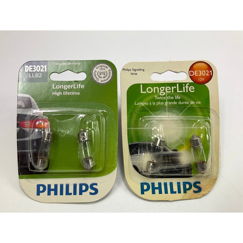 4 Bulbs Total - Philips DE3021LLB2 Longerlife Glove Box Lamp Light Bulb DE3021
