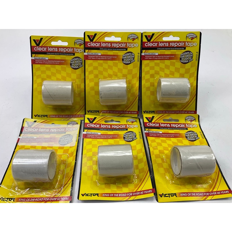 6 ROLLS - Victor 00310-8 1-7/8''x5' Clear Transparent Headlight Lens Repair Tape