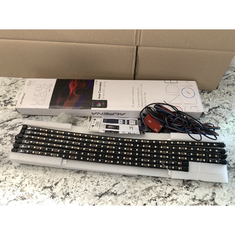 Alpena 77048 UnderGlowz RGB LED Smart Light Strip Kit, 136'', Bluetooth Control