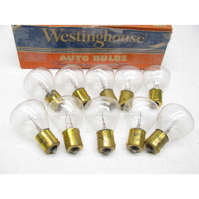 (x10) Vintage NOS #1145  Westinghouse CP27 18-24 Volt Headlight Spot Light Bulb