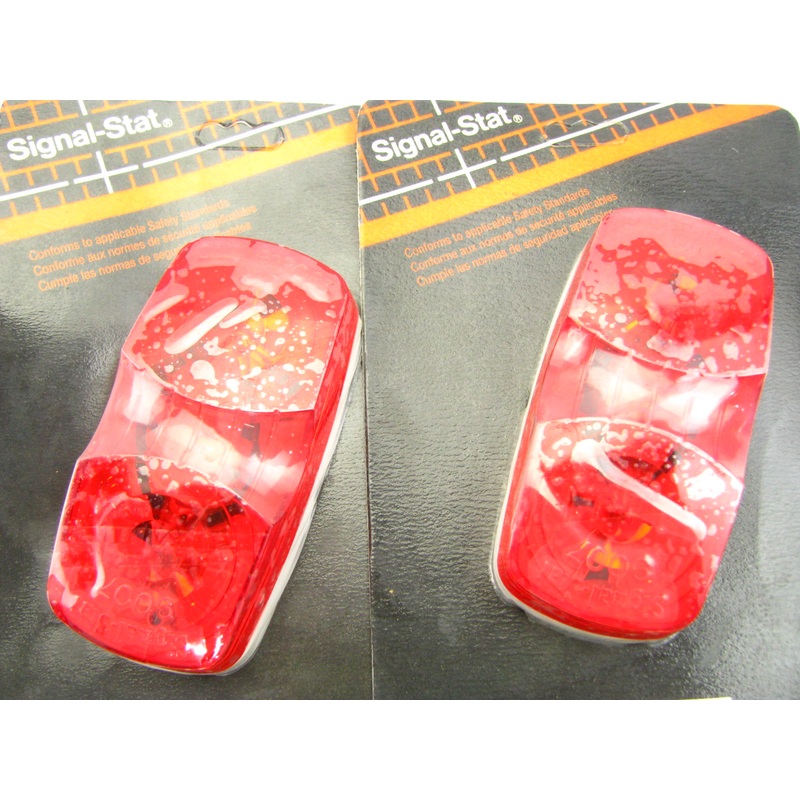 (x2)  1211D Red 2-bulb Bulls-eye  Rectangular Side Marker Lights