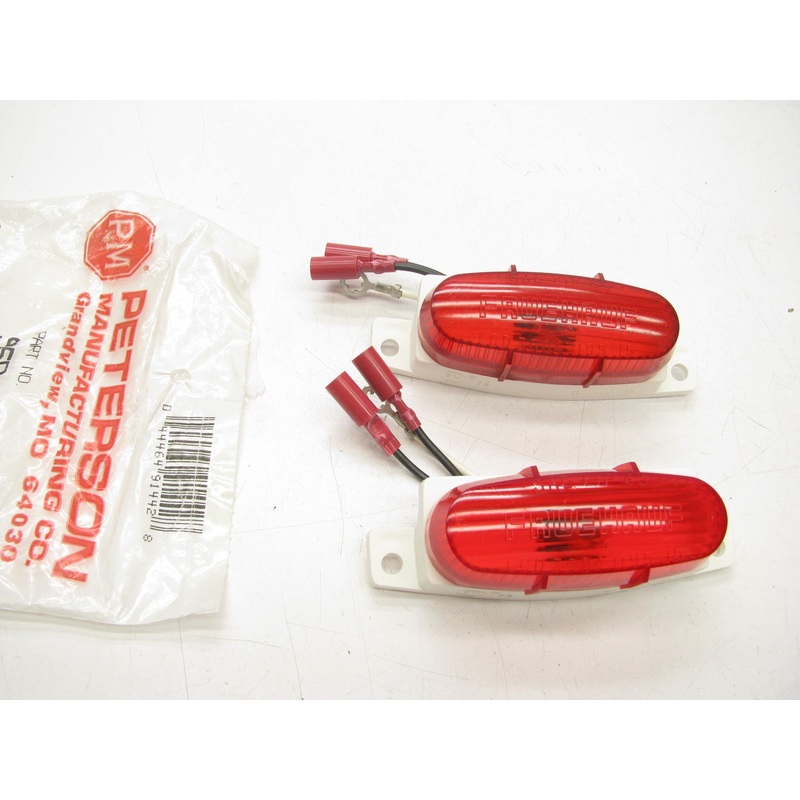 (x2) Fruehauf-style Clearance  Side Marker Light RED Peterson Manufacturing 95R