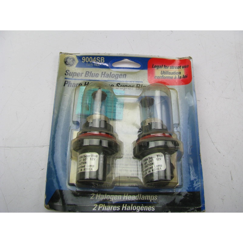 (x2) Ge 9004SB Super Blue Halogen 65-45 Watts 12V Headlight Lamp Bulbs