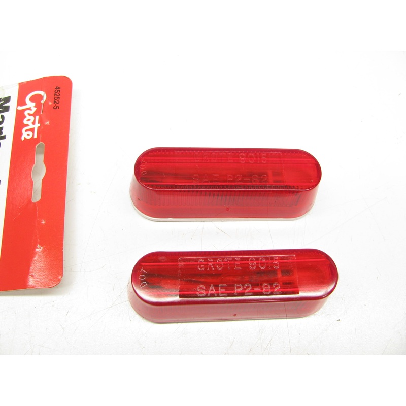 (x2) Grote 45252-5 Red Thin-Line Single-Bulb Clearance Marker Light