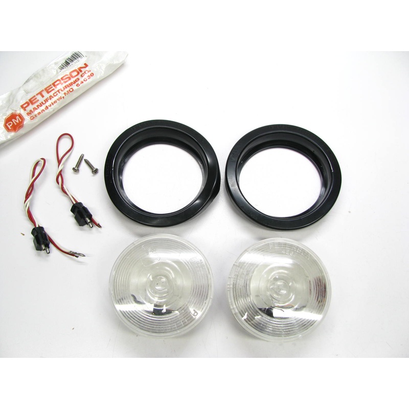 (x2) P-M 415K 4'' Round Clear Back-Up Light With Grommet & Pigtail