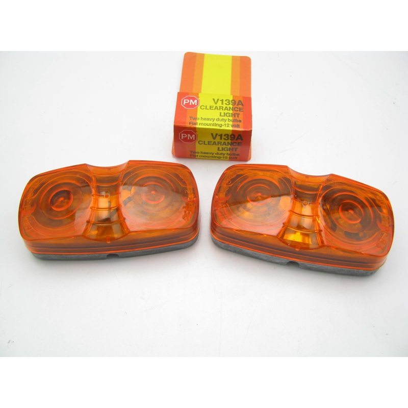 (x2) Peterson Yellow Double Bulls-Eye  2 Bulb, Marker Clearance Lights