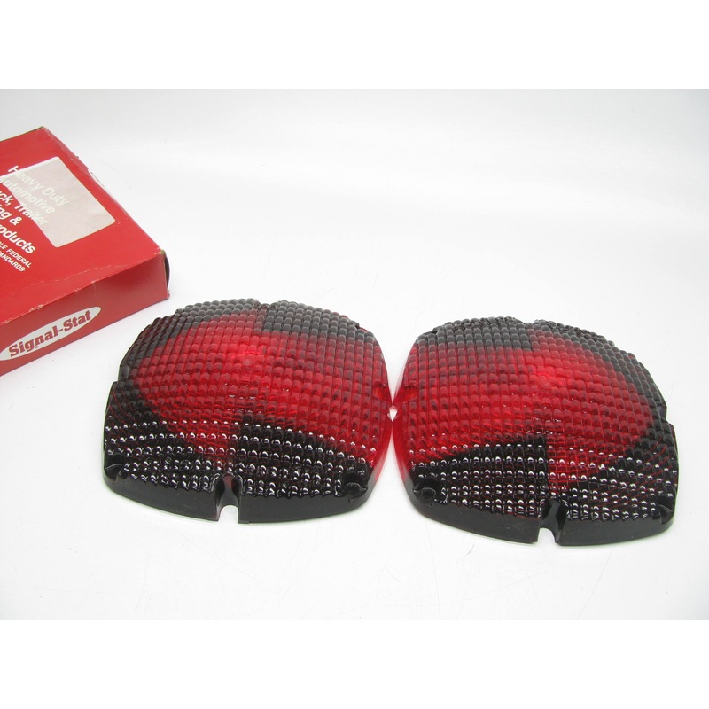 (x2) Signal-stat RED Arrow Lens, Square For Bus Lights 6501 4-screw