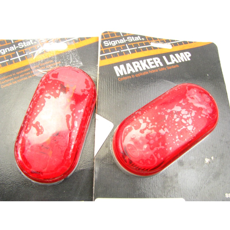 (x2)  Signal Stat RED OVAL Side Marker Lamp Light 1258D
