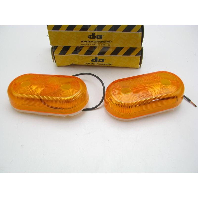 (x2) Vintage Dominion 712076 Amber Oval Side Marker Lights