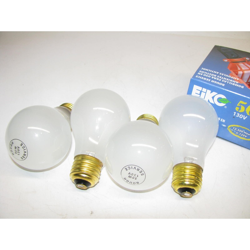 (x4) Eiko 50A-RS-2 Light Bulb Rough Service Frosted Bulb 50 Watt