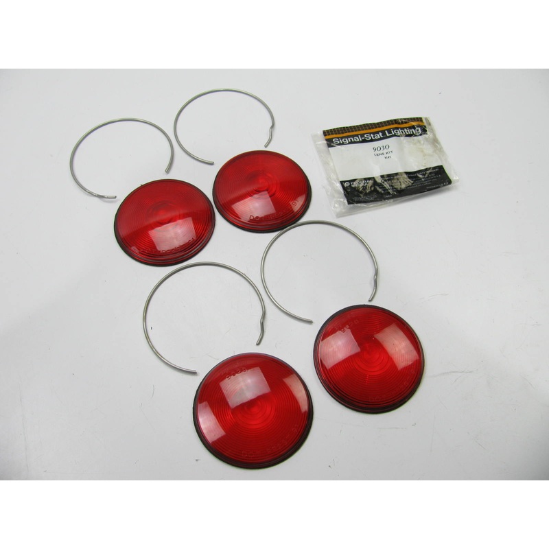 (X4) Signal-stat 9030 Red 4'' Lens With Gasket - Snap Ring Fit