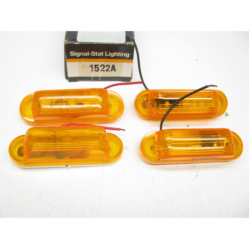 (x4) Vintage Signal-stat 1522A   Rectangular Amber  Side Marker Lights