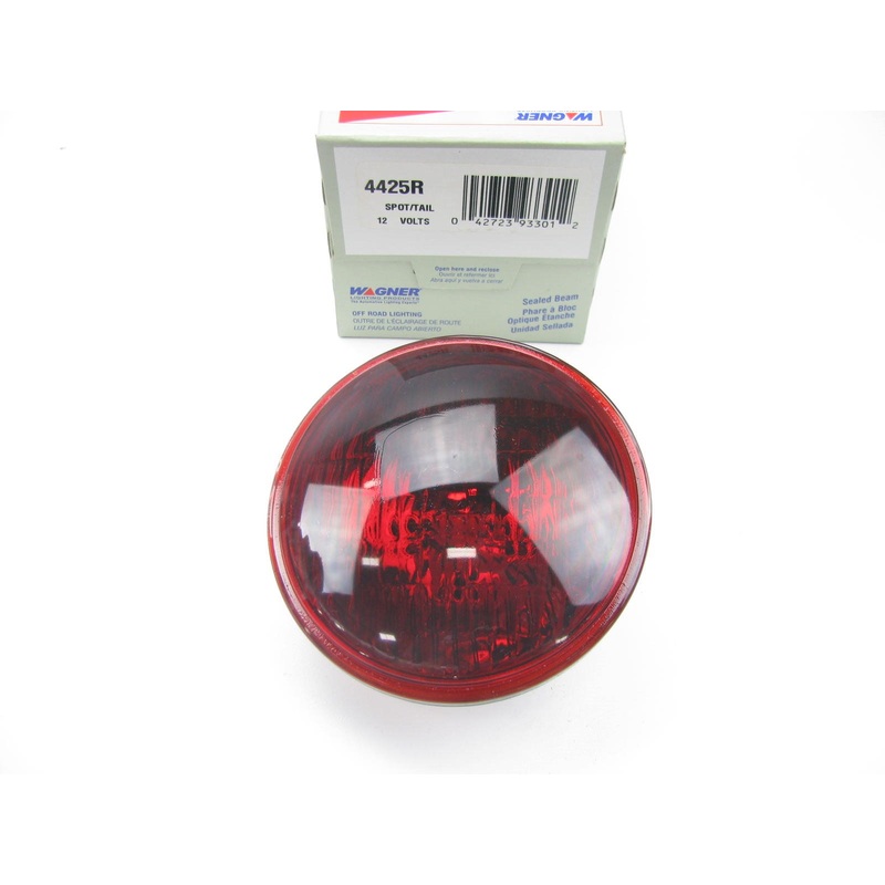 Wagner 4425R Sealed Beam RED Light Lamp Bulb 18W 12.8V  PAR 36 Bulb 4 1/2''