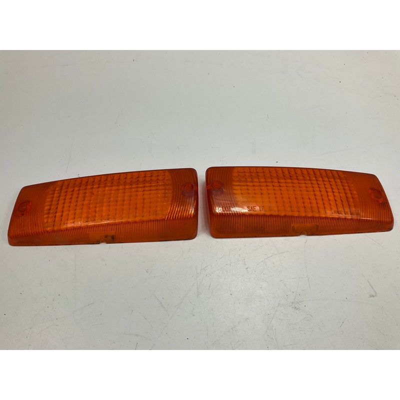 USED #1490 Front Bumper Turn Signal Blinker Lens PAIR OEM For 75-78 Datsun 280z