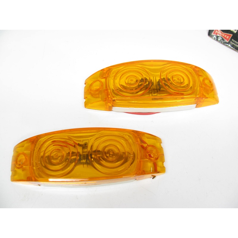 (2) Yankee 2B88A Side Marker Lights -  Amber Double Bulls Eye Clearance Lamps