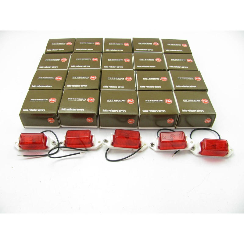 (20) Peterson 107WR 3.18''X1'' Incandescent Clearance Lamp Side Marker RED Lights