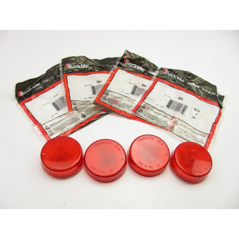 (4) TRUCK-LITE 10204R - 10 Series Marker Clearance Light - Incandescent