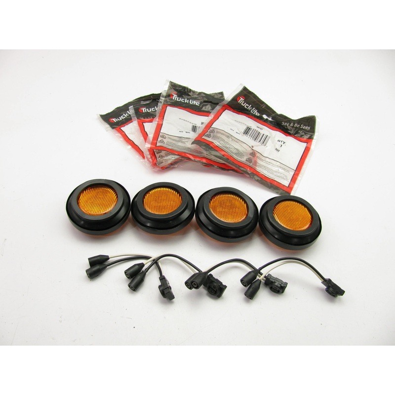 (4) TRUCK-LITE 30070Y - 30 Series Orange Marker Clearance Lamp Lights - LED