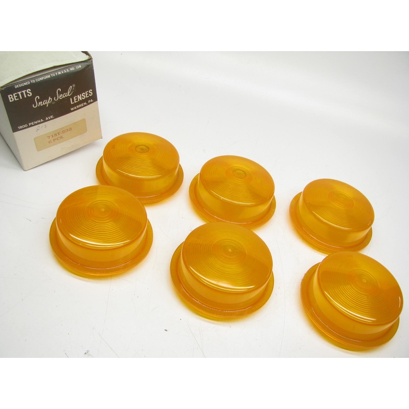 (6) Betts 71ST-232 Deep AMBER  Lamp Lenses For 40, 45, 47, 70 & 80 Series
