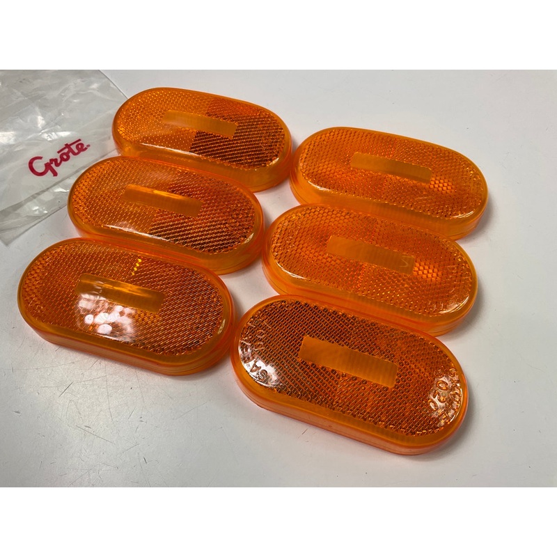 (6) Grote 90203 Yellow Replacement Lenses For Side Marker Clearance Lamp # 45933