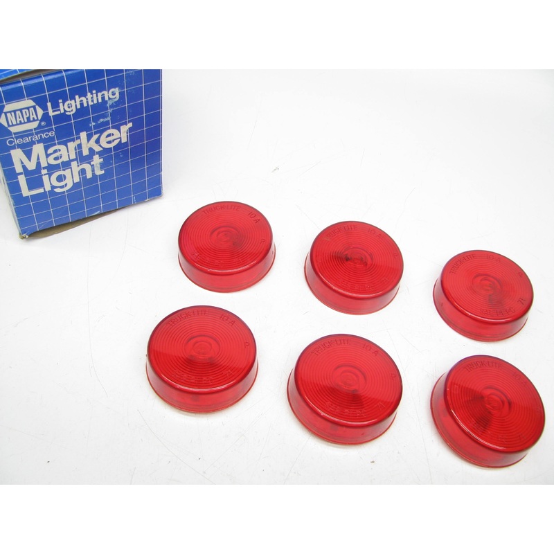 (6) Napa 102-10201 2.5'' Round Red Side Marker Clearance Light Lamps
